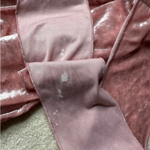One by One: Pink Crushed Velvet Wrap Top - Picture 5 of 6